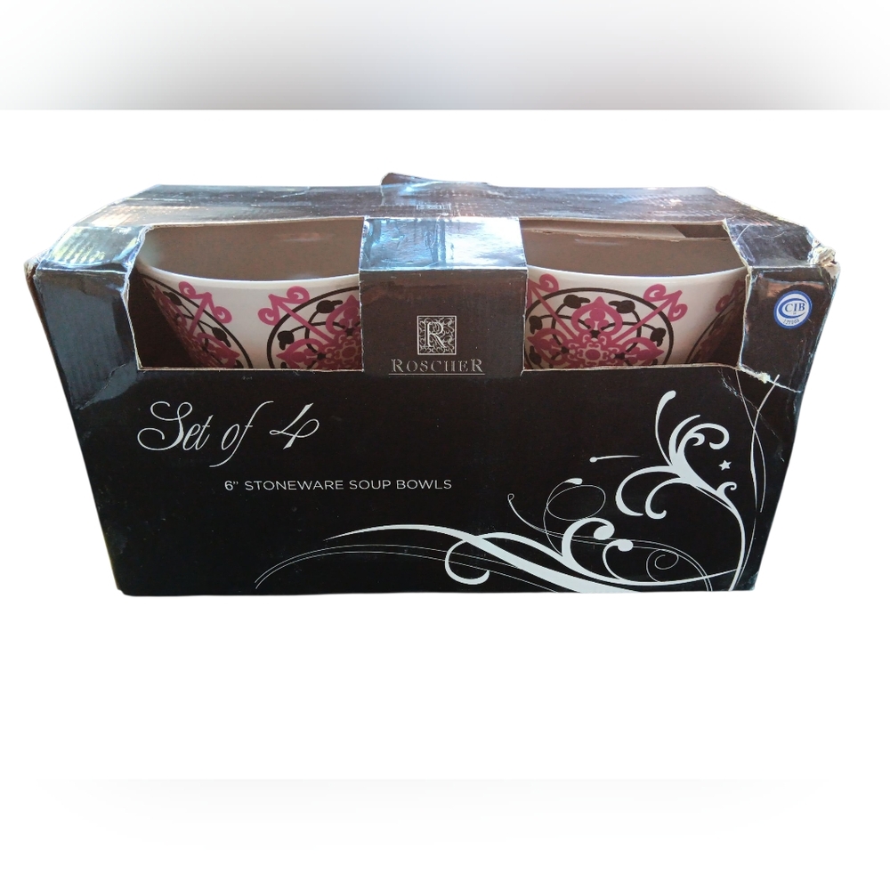 Roscher 6" Stoneware 4ct Soup Bowls